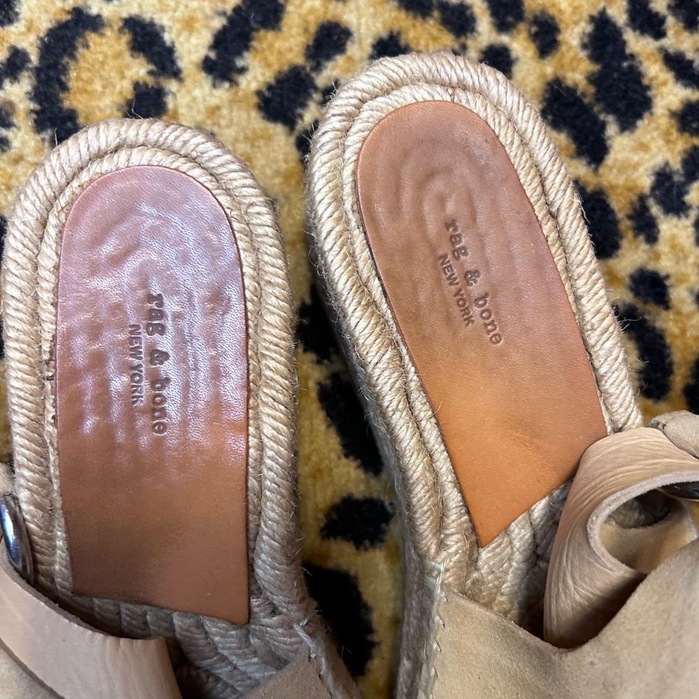 Rag & Bone Calla Suede Wedge Espadrille Sandal Size 39 US 9 - Picture 6 of 10